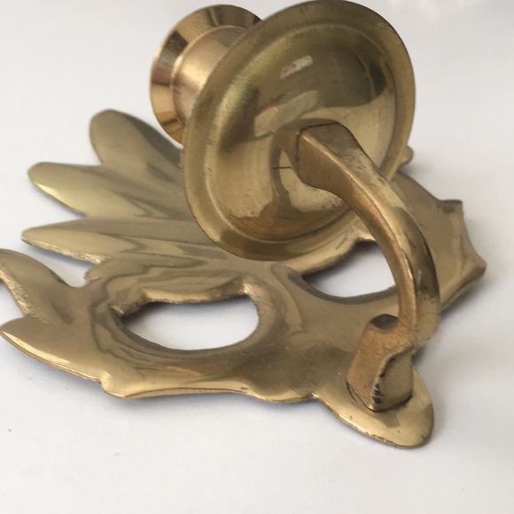 Two Matching Vintage Gold Tone Candle Wall Sconces - Picture 9 of 14